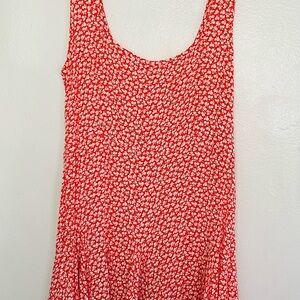Doen Red and White Floral Mini Dress